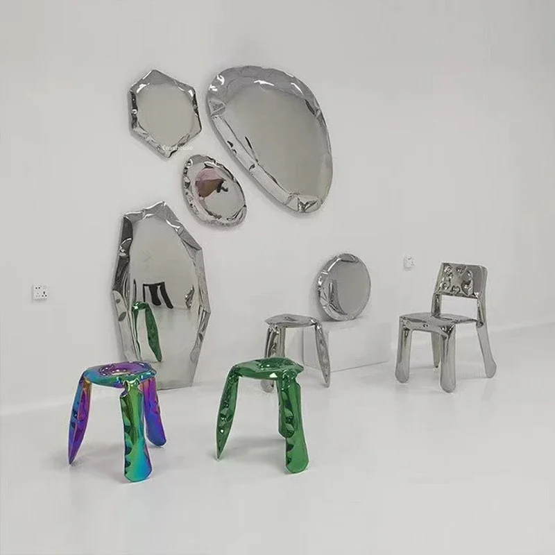 스테인리스 스틸 거울 걸이식 장식, 홈 장식, 럭셔리 크리에이티브 거실 배경 벽 판매, 사무실 장식품