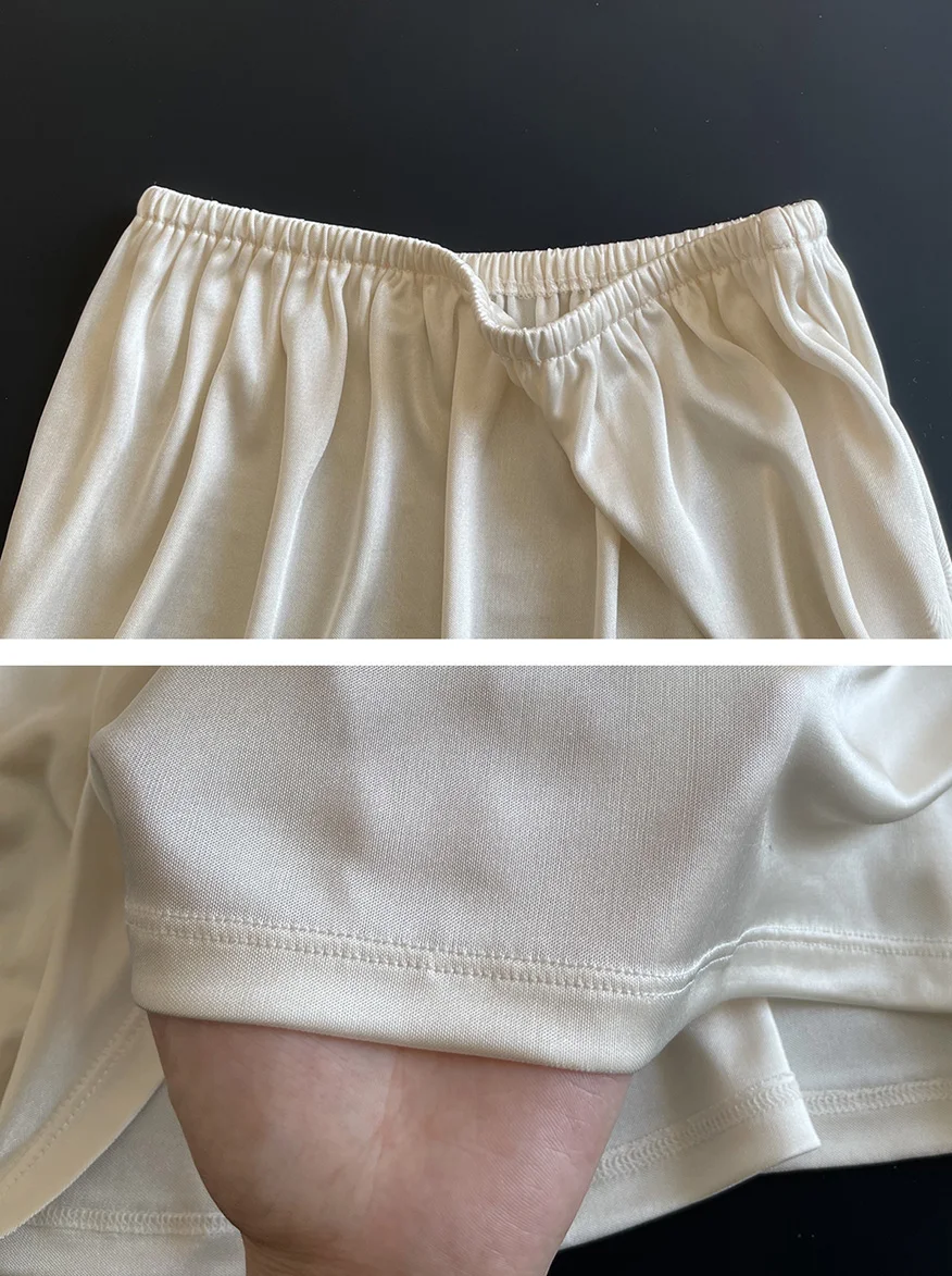 Bottoming Skirt Lining for Dress Inner Petticoat Mid Length 30-80cm Safety Underskirt Elastic Waist Basic Underdress Transparent