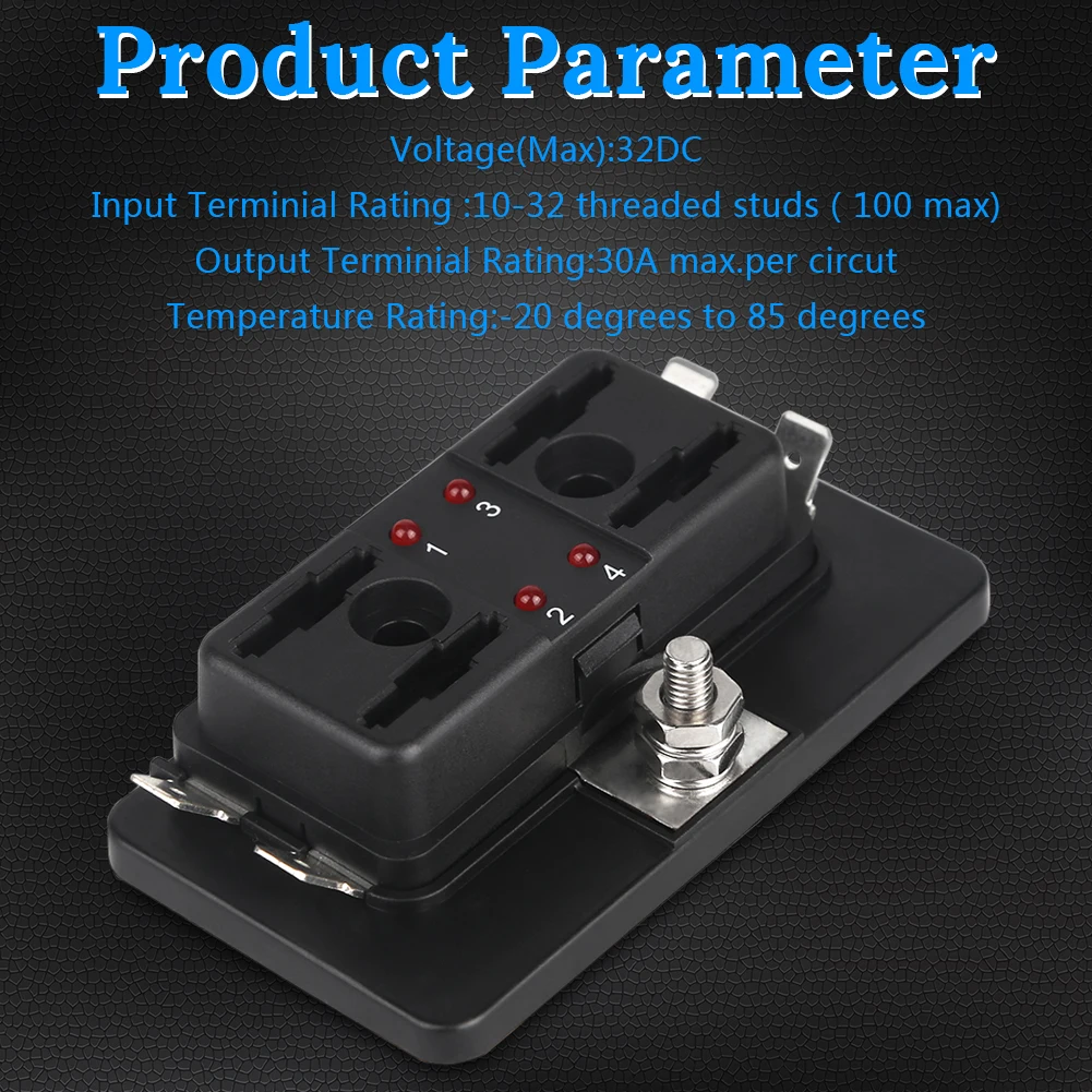 4 Ways Blade Fuse Block Plastic Cover Fuse Box Holder 12V 32V With LED Indicator Light For Auto Car Marine fuse box holder fuse holder fuse box marine fuse block