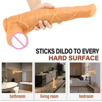 Extra Long 37.5cm Giant Root Stallion Realistic Dildo Super Big Dilldo Female Butt Plug Penis Female Masturbation Adult Products 2