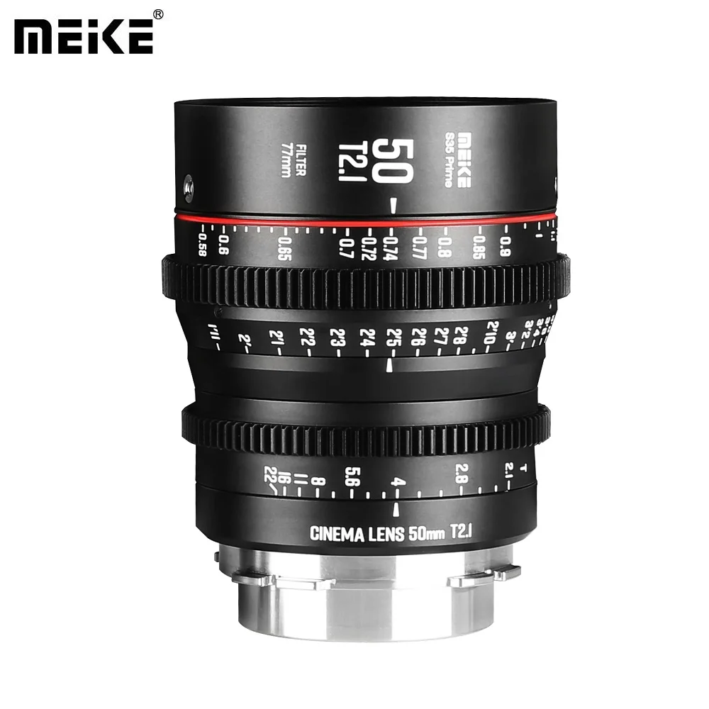 Meike 50Mm T2.1 Super 35 Frame Cine Lens Per Pl Mount Canon Eos C700 Pl Gs E2-S6 6K Red Komodo 6K Cinema Camera