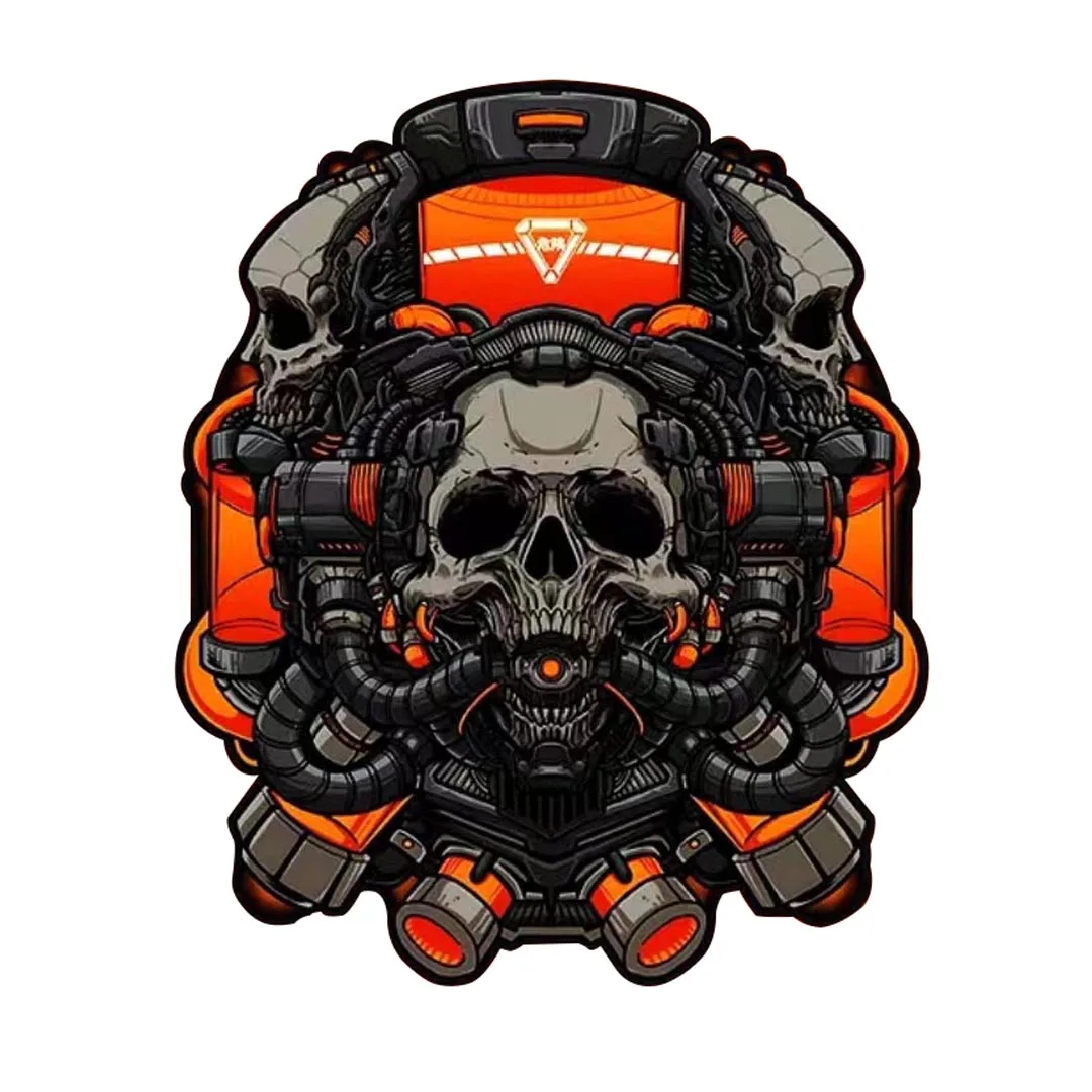 

2024 Punk Skull Reflective Car Stickers, Motorcycle, Electric Vehicle Hazard Warning Label Decorative Stickers.