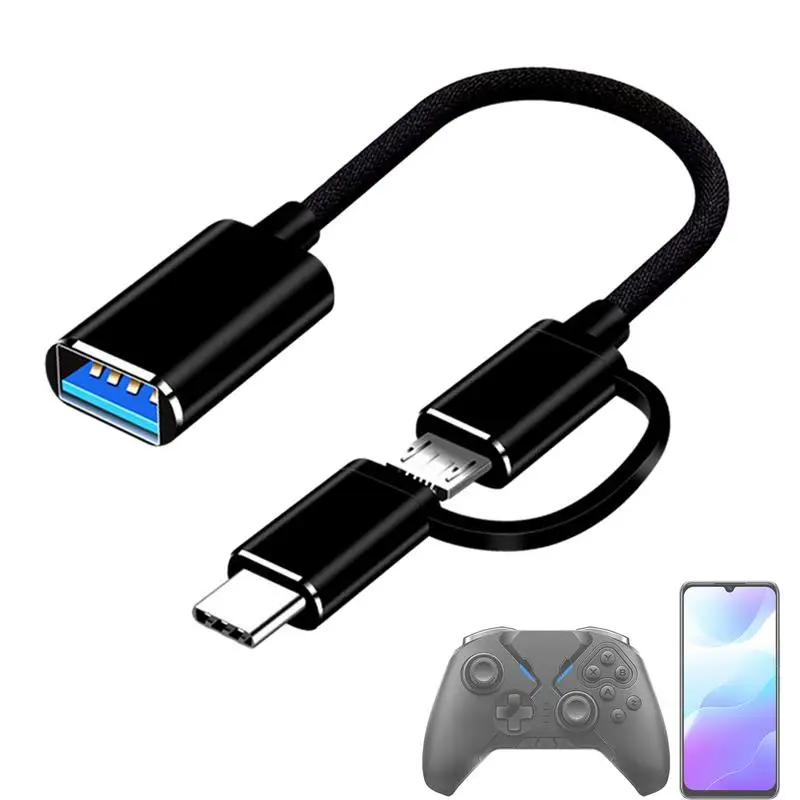 

OTG Converter Cable 2-in-1 Lightweight Type C To USB Adapter Fast Transfer Male To Female Adapter Cables Fast Charging OTG