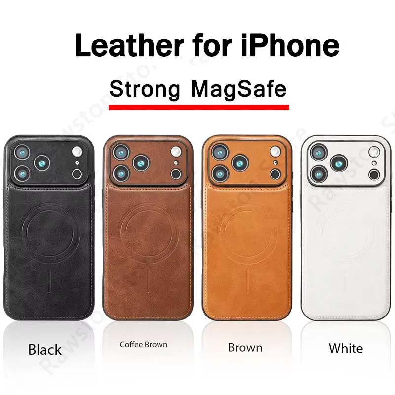 Premium Magnetic Leather Case with Wireless Shockproof MagSafe Cover
