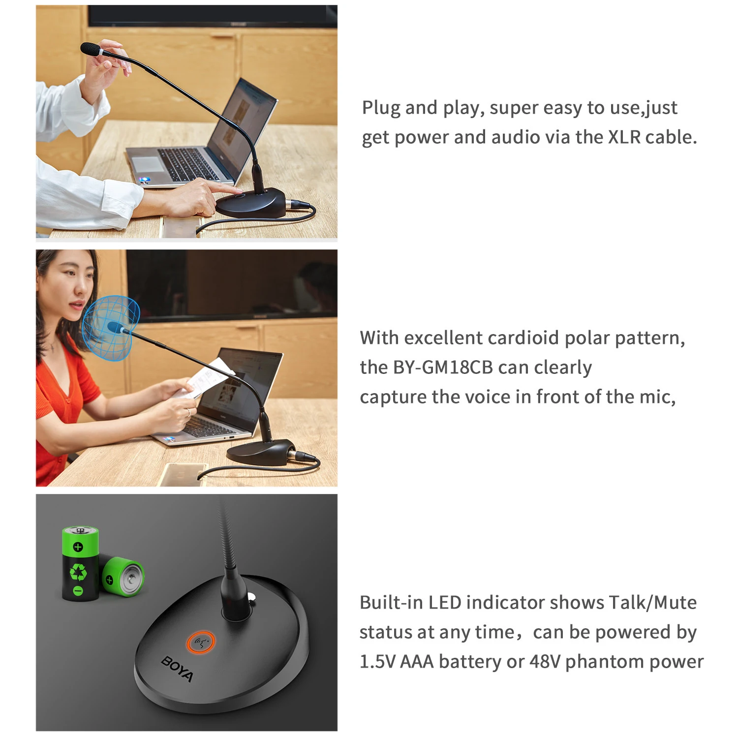 BOYA BY-GM18CB اجتماع ميكروفون مكبر صوت للمؤتمرات...