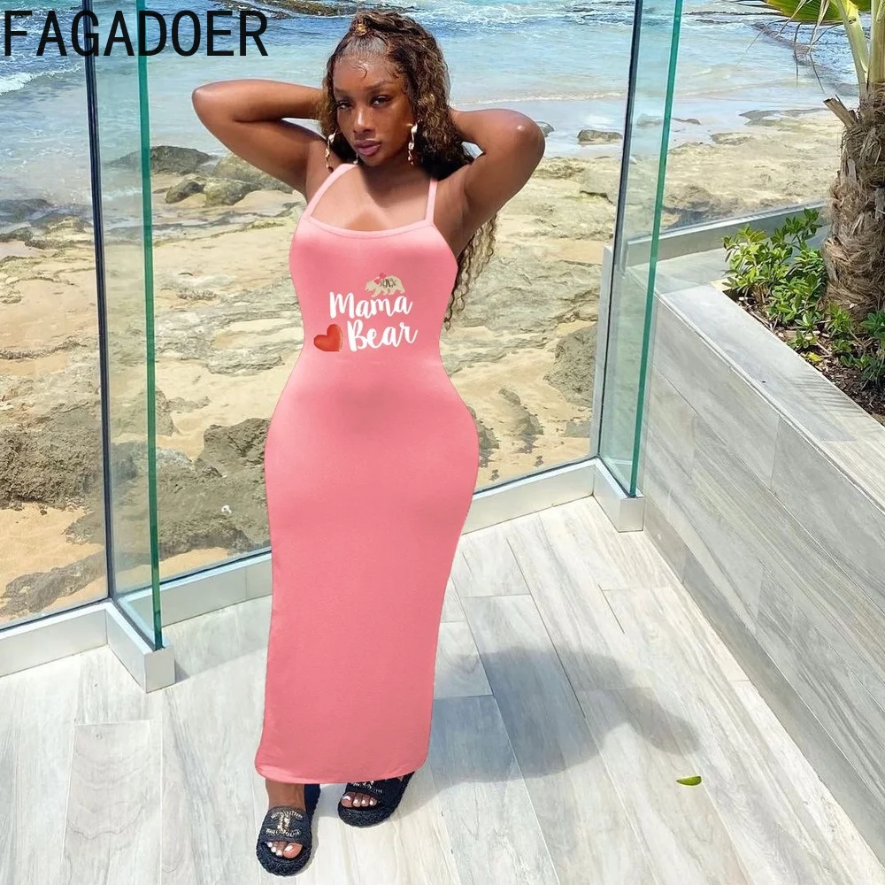 

Модное Летнее Длинное Платье FAGADOER для женщин, повседневные облегающие платья с открытой спиной, Женские однотонные праздничные стильные пл...