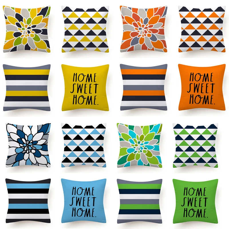 

throwpillowcasebohemianpatterns linen multicolor abstract ethnic geometry print decorative pillows pillowcase sofa cushion cover