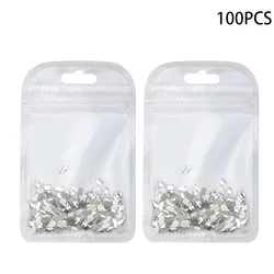 Crystal White Nail Art Accessories - Luxury Flatback Rhinestones (Mix - Style 100pcs)