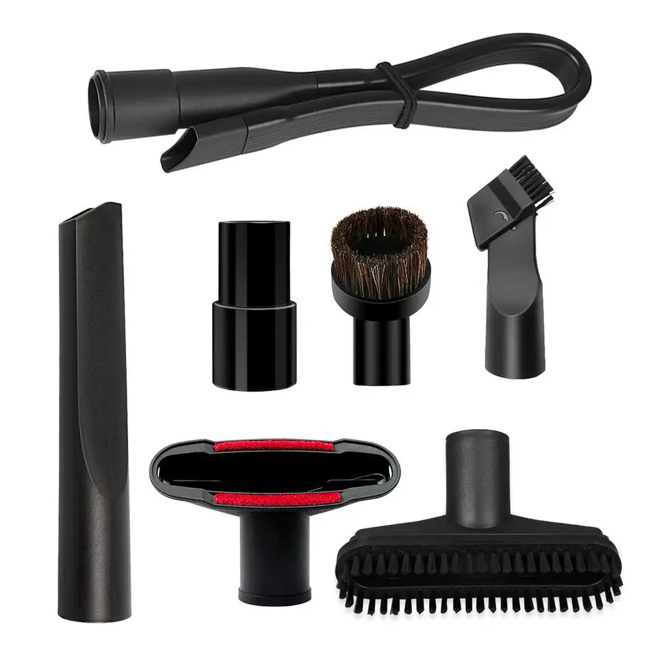 2 Spazzole Per Aspirapolvere In Crine Di Cavallo Artificiale + Adattatore Universale | Set Con Attacchi Rotondi 25 Mm Per Tubi Da 32 Mm, 35 Mm – Per Tappeti E Tende - 4