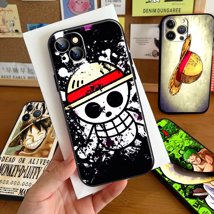 apple 13 pro max case Anime One Piece Luffy For iPhone 13 12 11 Pro Max Mini X XR XS Max 6 6S 7 8 Plus Phone Case Silicone Cover Soft Black Funda case for iphone 13 pro max