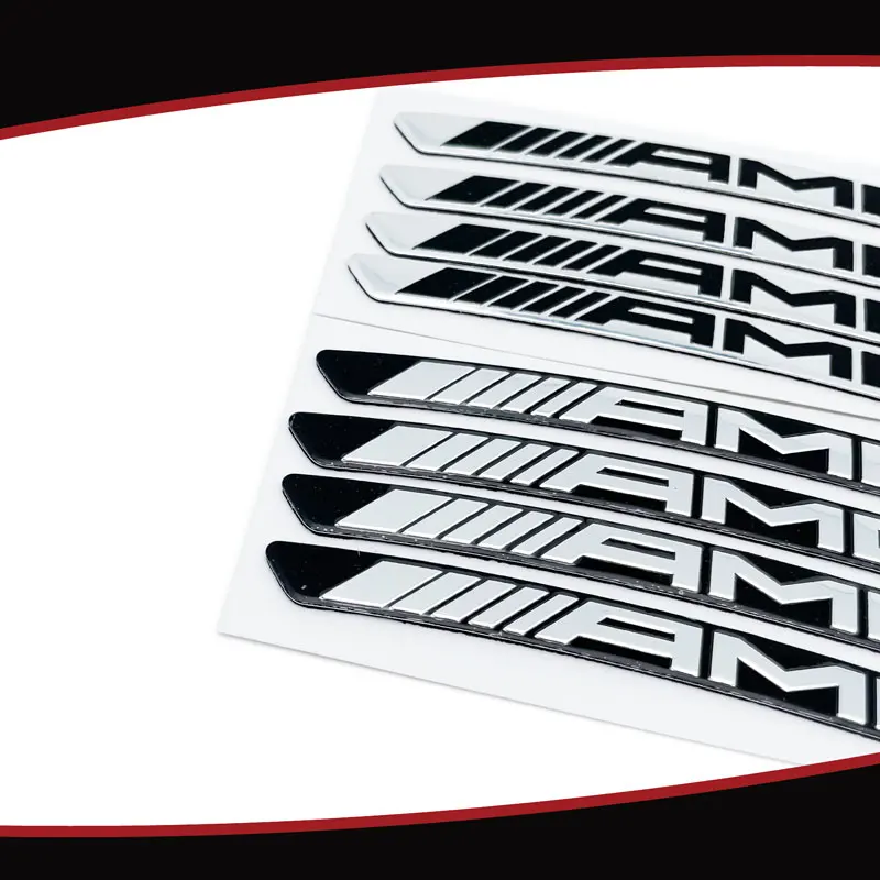 

1 SET Sport Decor Car Stickers Modified Vehicle Wheel Hub Metal Aluminum Decal For C43 63 200 300 E53 200 63 GT A45 35 GLC GLE G