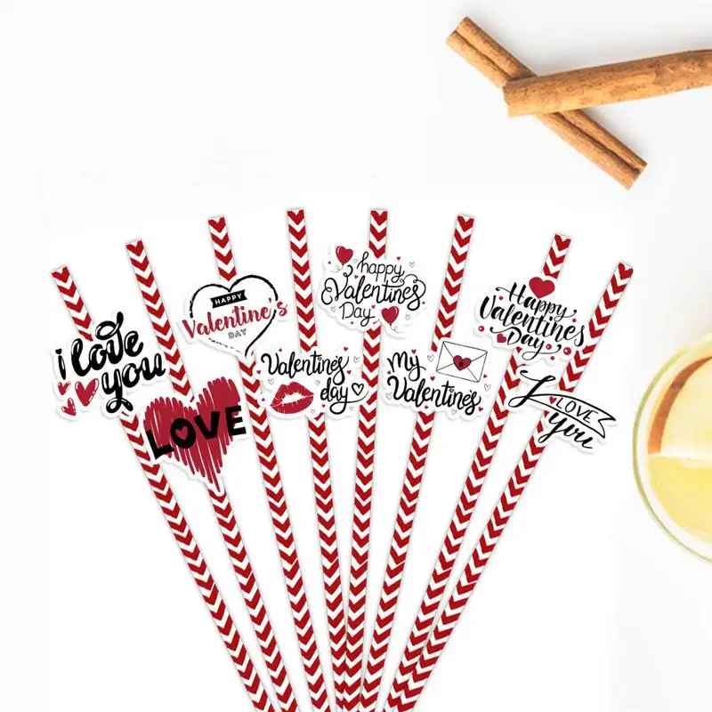 Heart Straws Wedding Paper Straws Bulk Kitchen Gadget Holiday Wedding Decorating Accessories For Parties