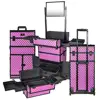 Professional Makeup Artists Rolling Train Case Charming Violet 30 inch ABS Aluminum Trolley Large Drawers Cosmetic Brush Holders 3