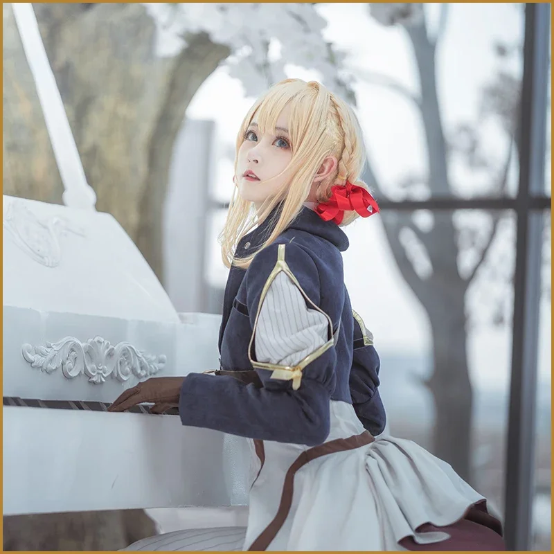 Anime Violet Evergarden Cosplay Costume Halloween Carnival Dress Top Gloves Women Medieval Gothic Uniforms Custom Made