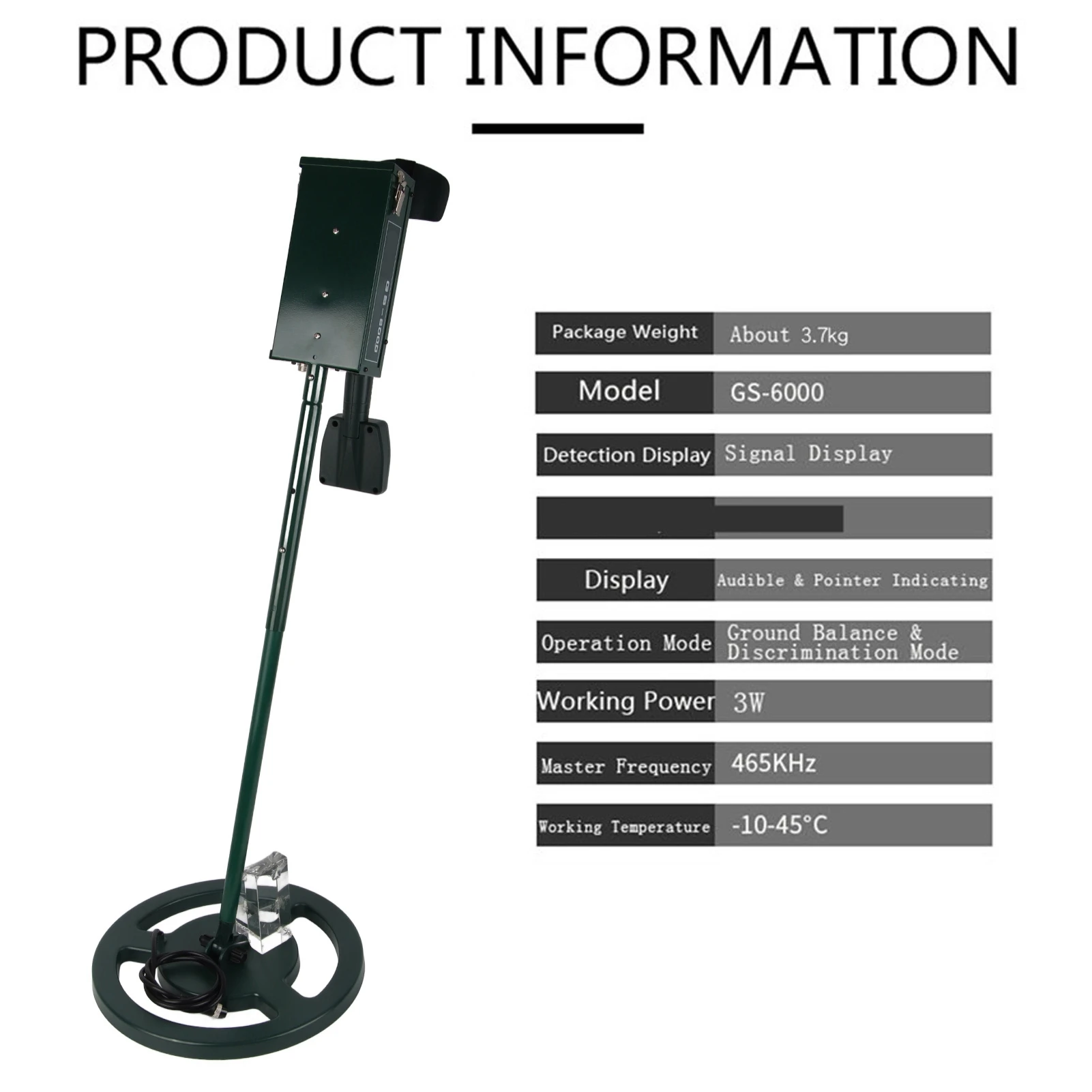 Metal Detector Kit Underground Metal Detector Kit Water Resistant High Accuracy Adjustable Rechargeable 334.65in 8.5meter Depth
