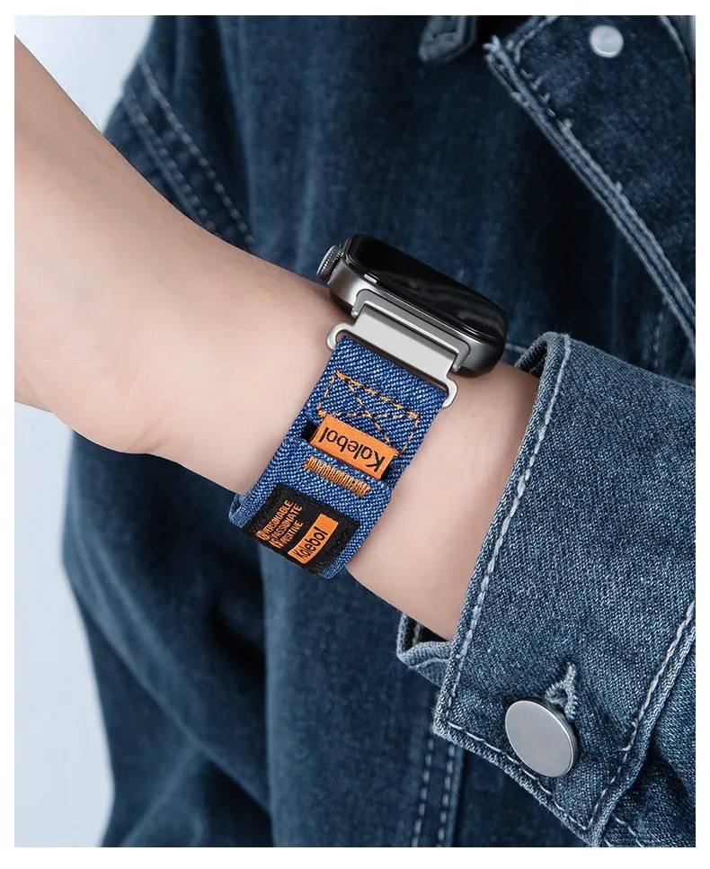 Denim Velcro Nylon Adjustable Strap Bracelet
