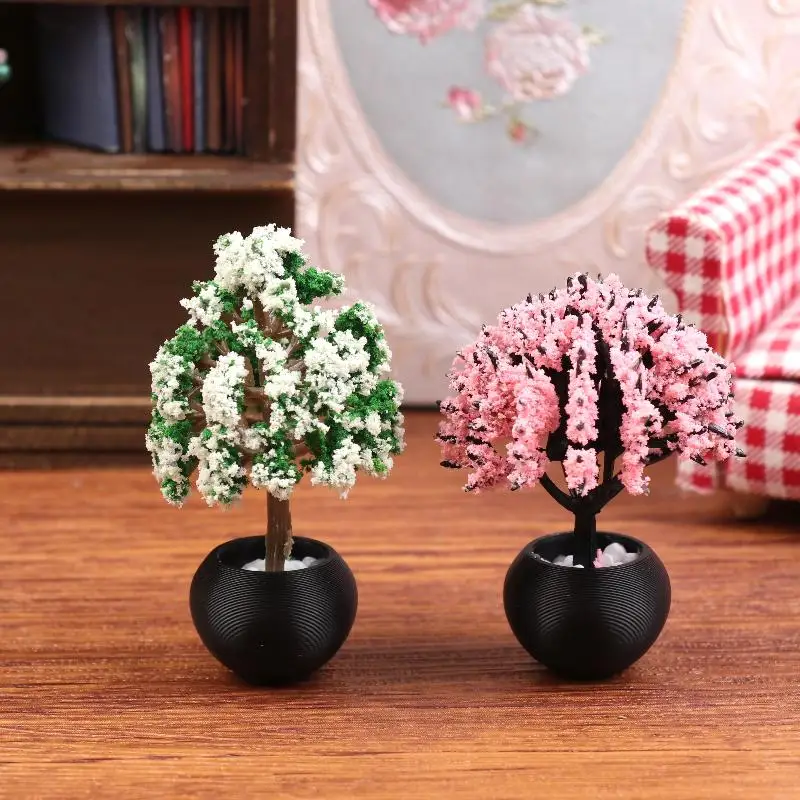 2Pcs 1/12 Puppenhaus Simulation Blumentopf Modell Puppe Hause Miniatur Topfpflanzen Garten Ornament Micro Szene Dekoration Spielzeug – Detail 6