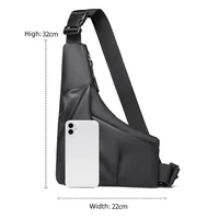 Sac croisé triangulaire antivol avec sangle réglable, sac de poitrine décontracté pour hommes, idéal pour les activités de plein air, les déplacements, les voyages, 1 pièce 2