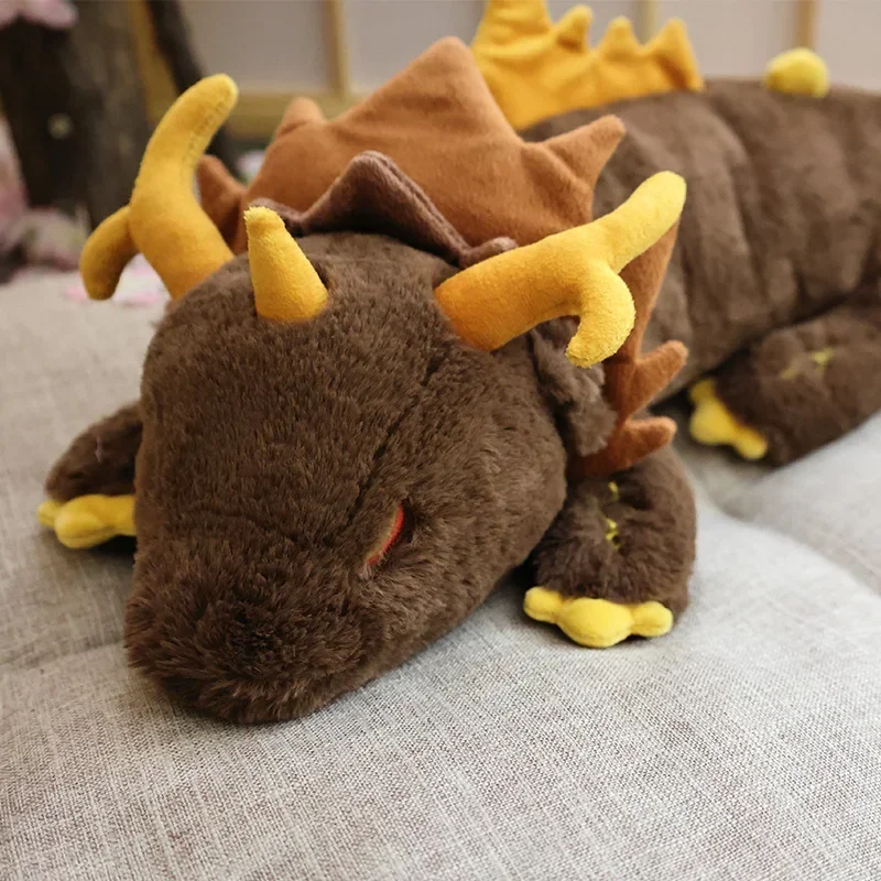 Genshin Impact Zhongli Plush Body Pillow Soft Cartoon Dragon Stuffed Cushion Decorative Neck Pillow Sleeping Back Cushion Decor