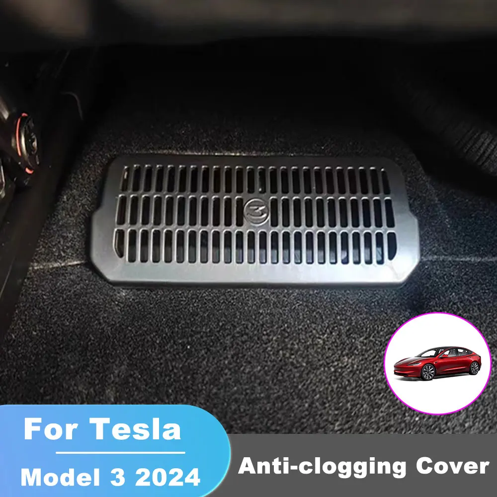 

For Tesla Model 3 2024 Air Outlet Cover Buckle Install Protective Grille Dust Mask Snap-fit Air Conditioning Under Seat Vent