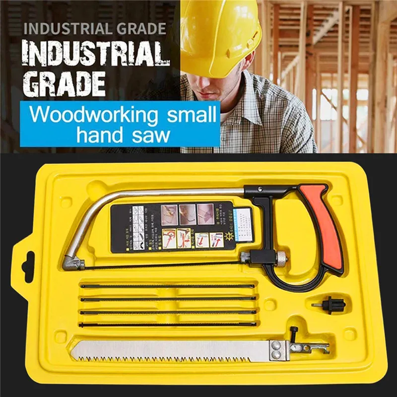 

8-in-1 Saw Multi Purpose Hand DIY Steel Saw Metal Wood Glass Saw Kit 6 Blade Woodworking Metalworking Model Hobby Tool Hand Tool