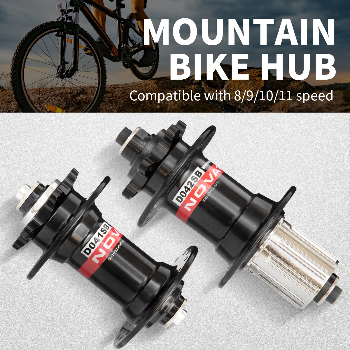Novatec 자전거 허브 D041SB D042SB 스틸 FreeHub MTB 자전거 허브 디스크 브레이크 박스 휠 허브, 32 홀 호환 8/9/10/11 속도
