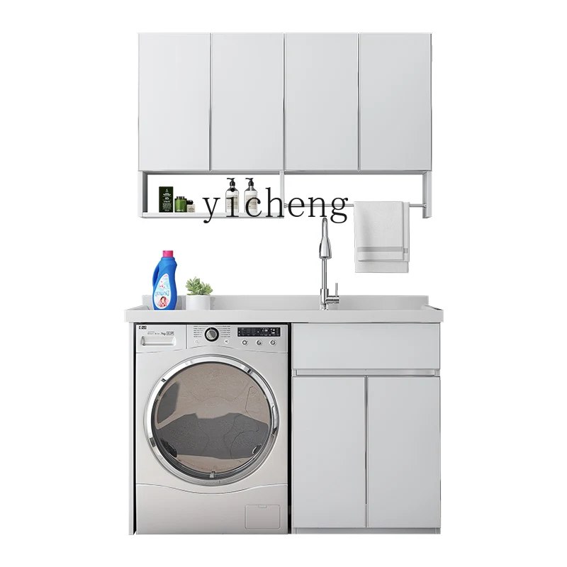 

XL раковина для прачечной с раковиной, алюминиевая раковина для умывальника, матовый комбинированный шкаф