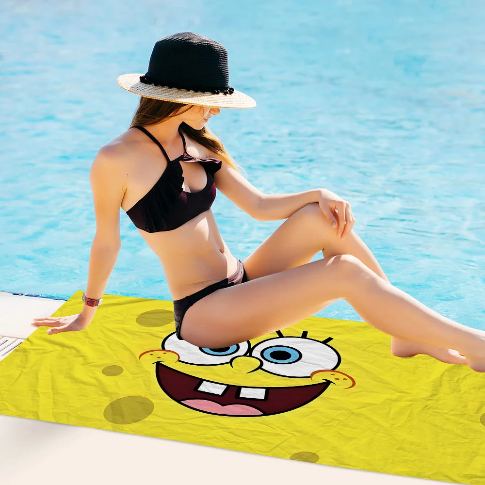 Cartoon S-SpongeBobS Towel Microfiber Beach Towel Absorbent Quick dry Soft Yoga Swimming Resort Mountain Climbing Towel 6