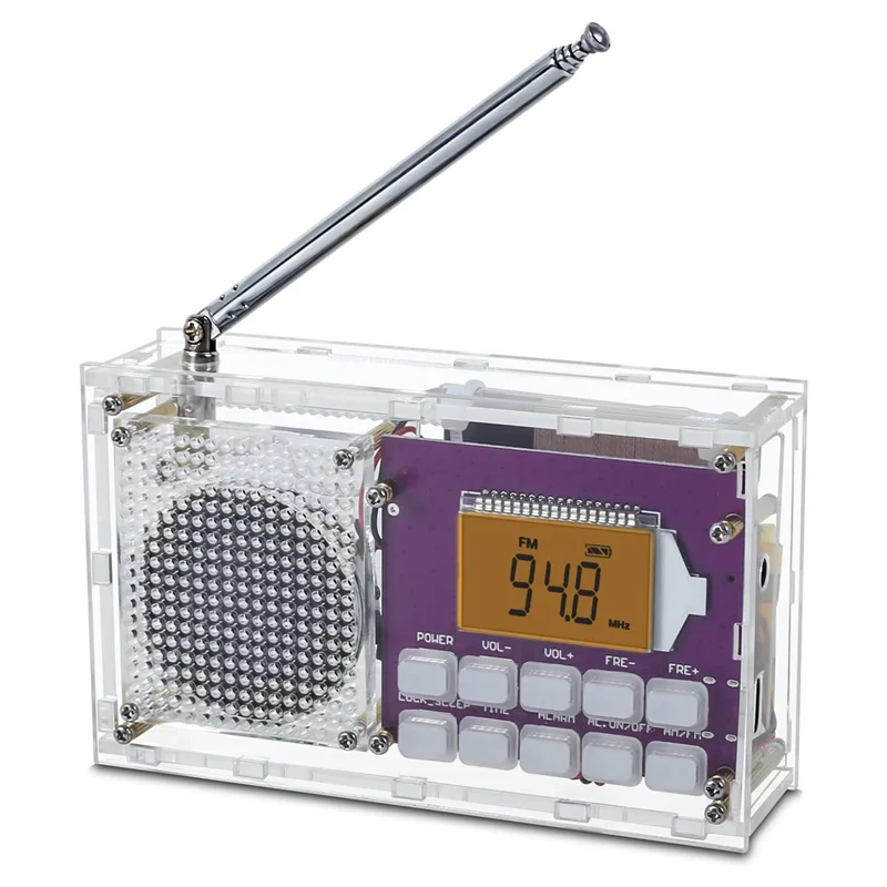 Kit Radio Digitale Fai Da Te Con Orologio Fm 87-108Mhz Radio Digitale Display Lcd Assemblare Kit Per L'Insegnamento Dell'Apprendimento Dello Stelo Del