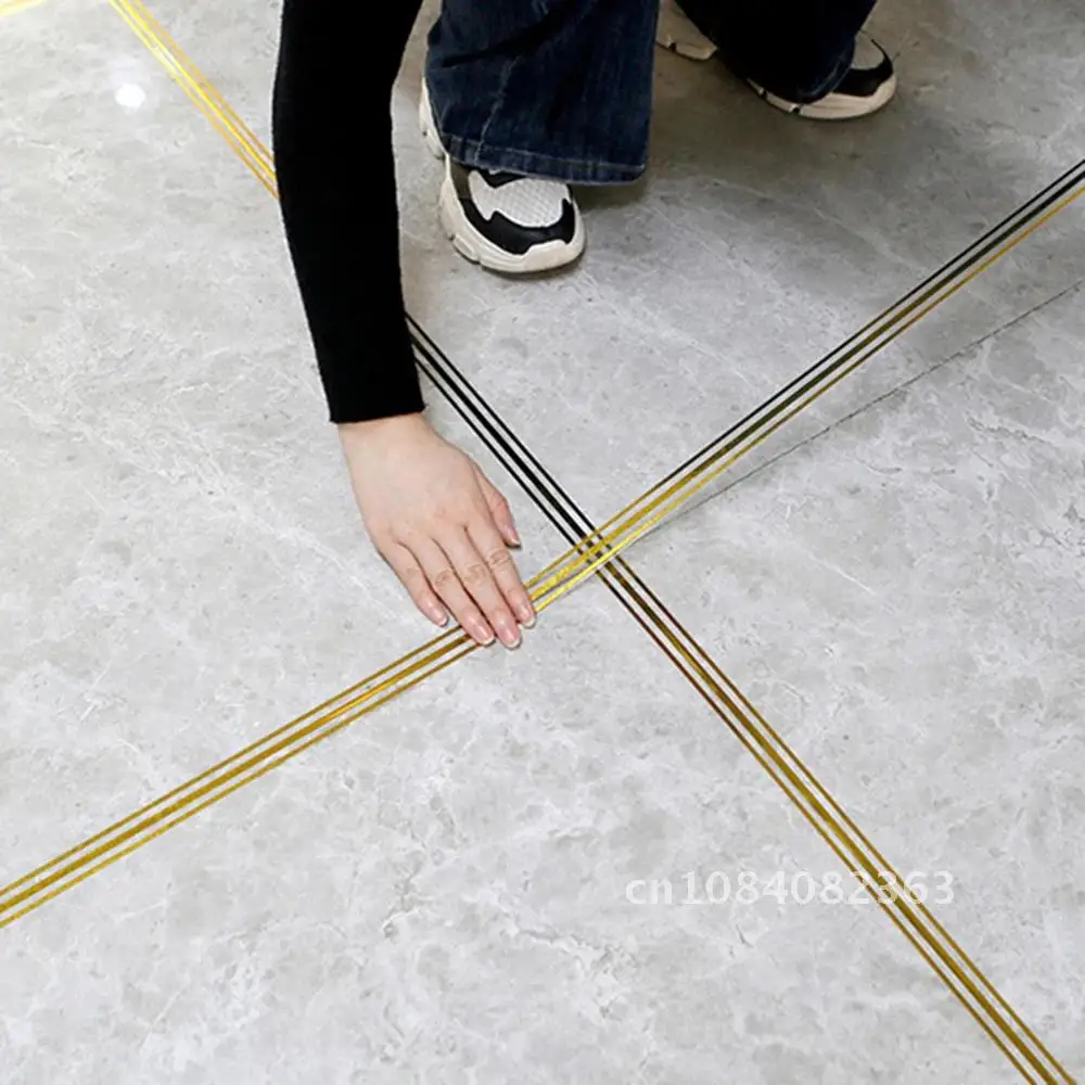 

Ceramic Tile Gap Tape 5M Gold Mildewproof Self Adhesive Sealing Foil Strip Wall Tile Floor Sticker Home Decorations