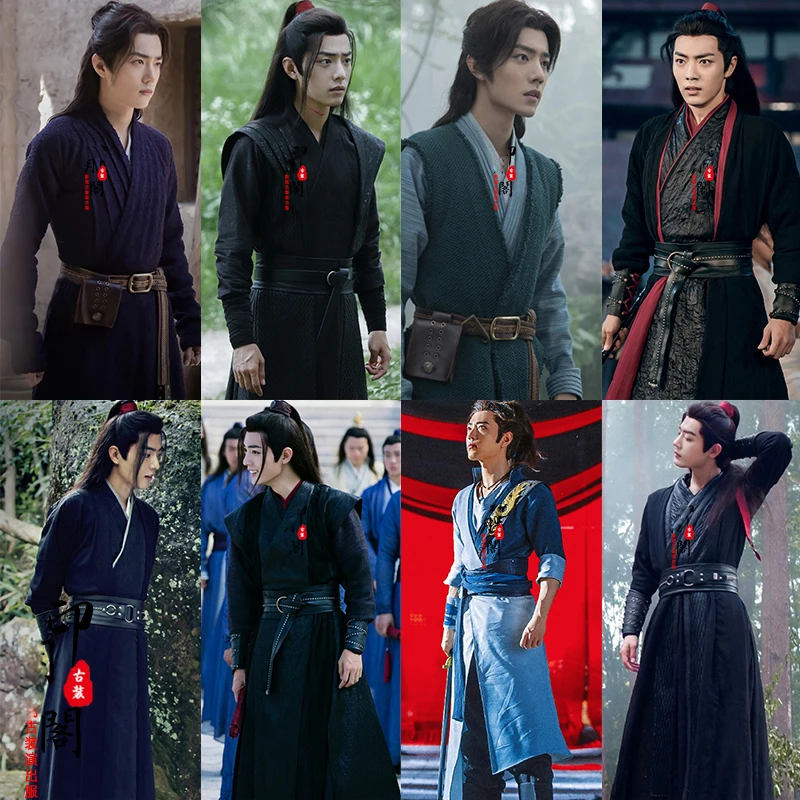 TV Play Chen Qing Ling Outfit Xiao Zhan Same Style Men Hanfu Cotton Linen Martial Arts Swordman Prodigal Chivalrous Costume