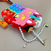 Silicone Coin Purse for Girls Messenger Bag Silicone cute animal bag messenger bag coin purse for kids stress relief pop fingert 6