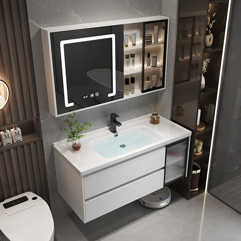 Simple Washbasin Bathroom Vanities Light Luxury Vintage Storage Bathroom Vanities Vanity Mirrors Mobiletto Bagno Home Furniture