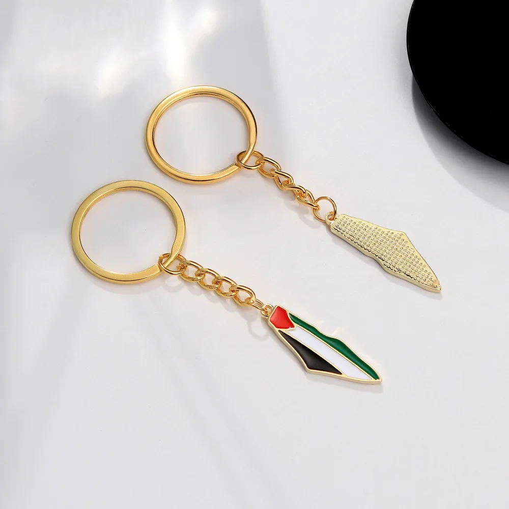 Metal Keychain Key Chains Key Chain Accessories Palestine Map Flag Pendant World Peace Decorative Men Women