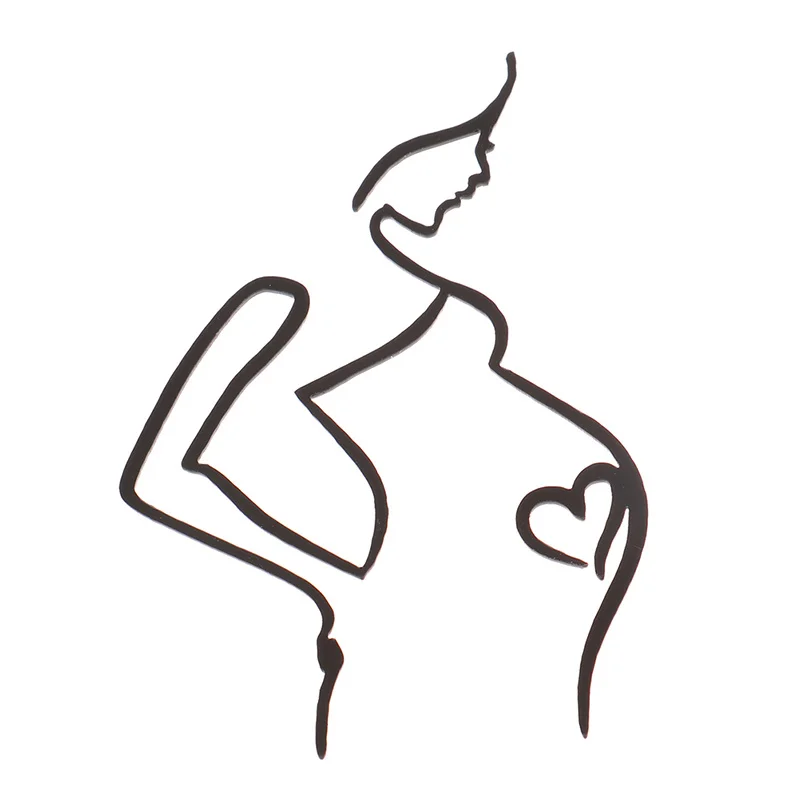 Line Silhouette Cake Topper Line Art Ladies Face Side Profile