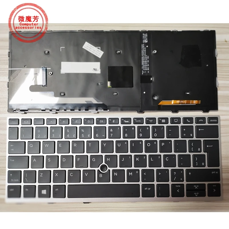 Retroiluminado Novo Teclado para hp Elitebook 730 g5 735 g5 830 g5 836 g5 Portátil ar br sp ru
