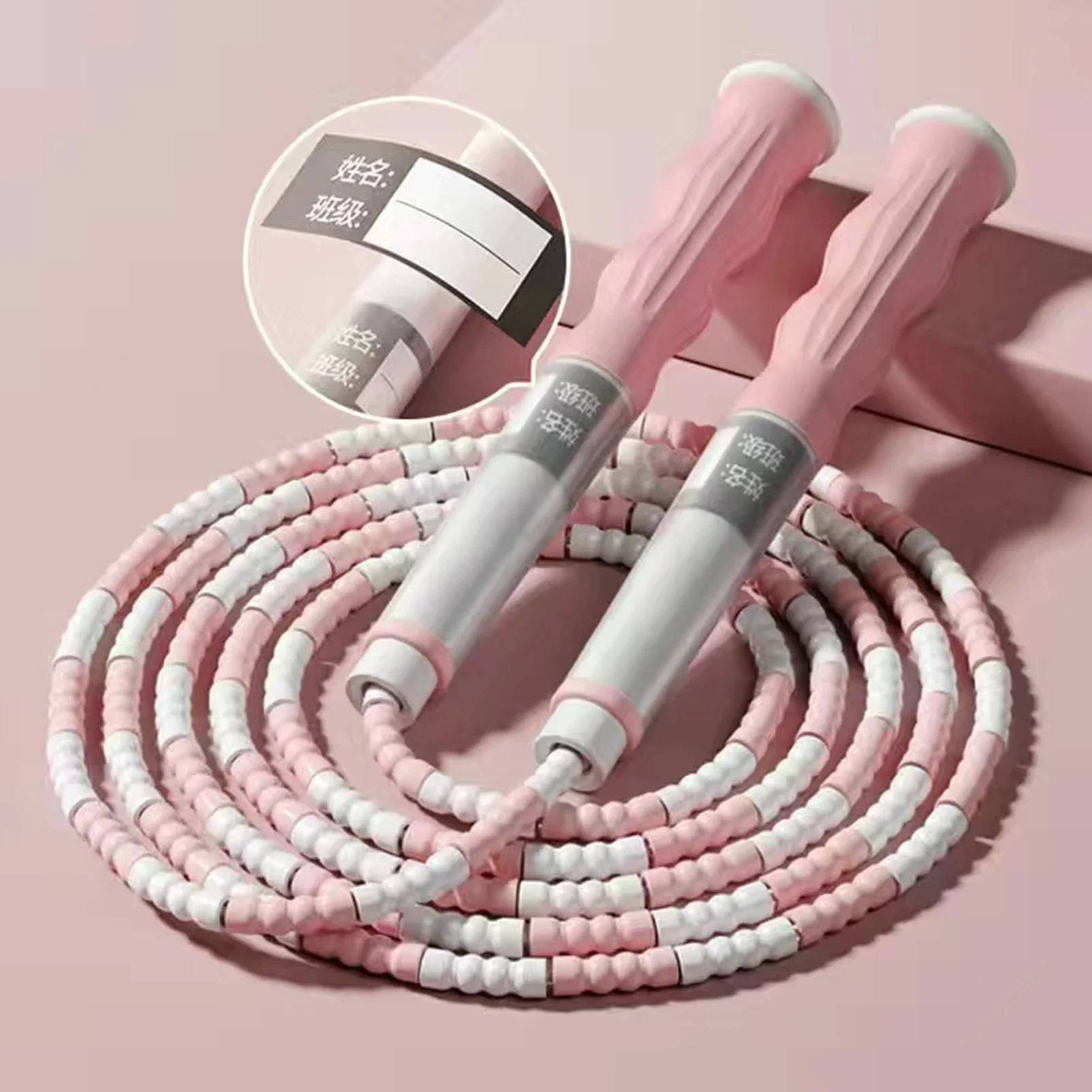 2.8M Skill Jumping Bamboo Jump Rope PVC Beginners Adult Children Soft Beaded No Tangle Segmented Fitness Gym Training Jump Rope,jump rope