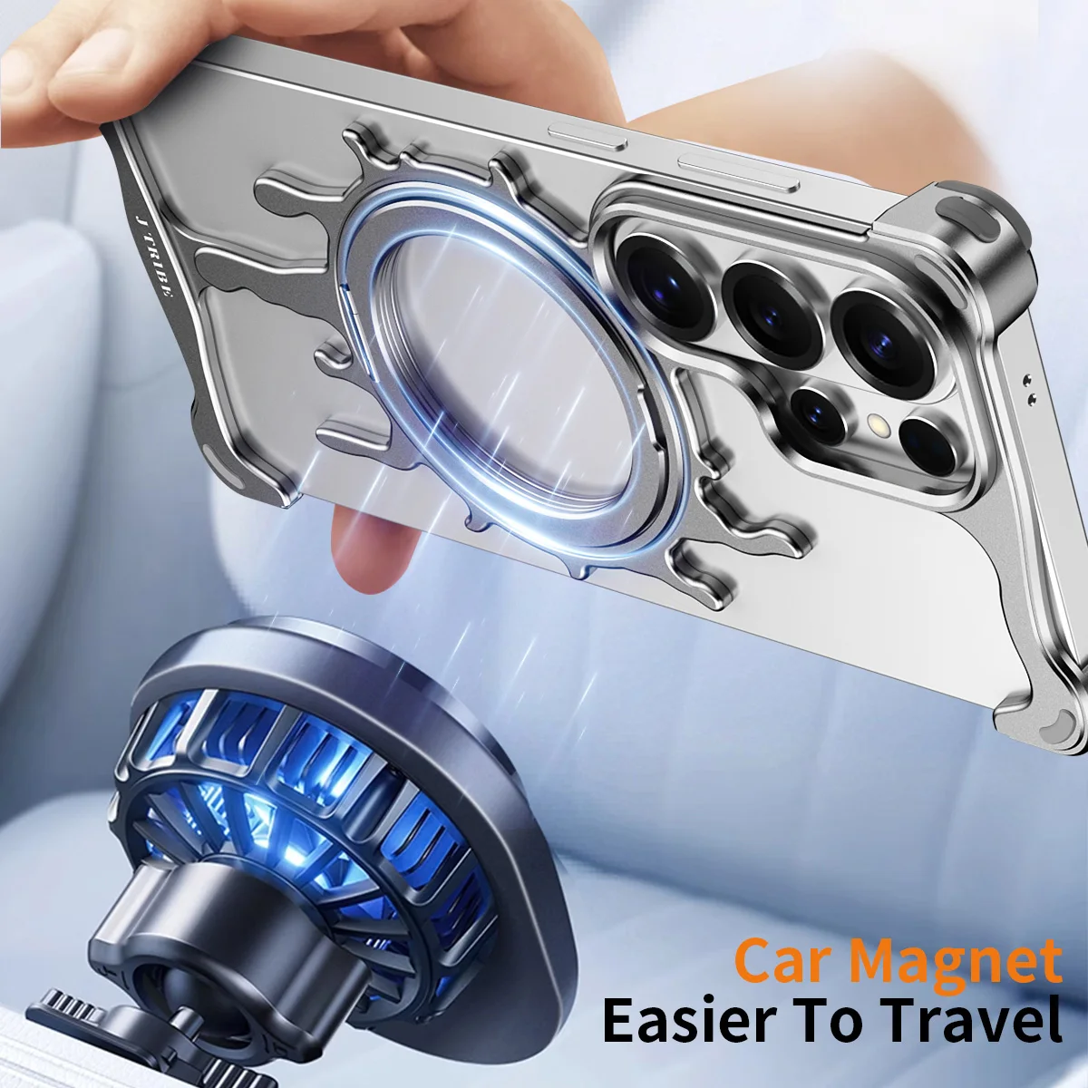 360° Rotating Magnetic Liquid Metal Shockproof Minimalist Phone Case