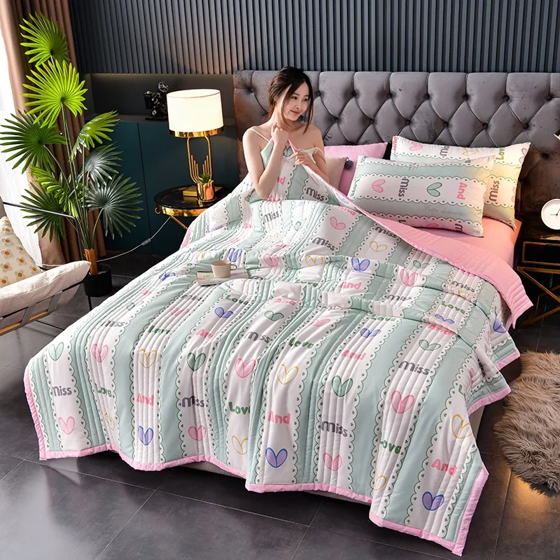 Summer Washed Cotton Quilted Quilt Lightweight Comforter Soft