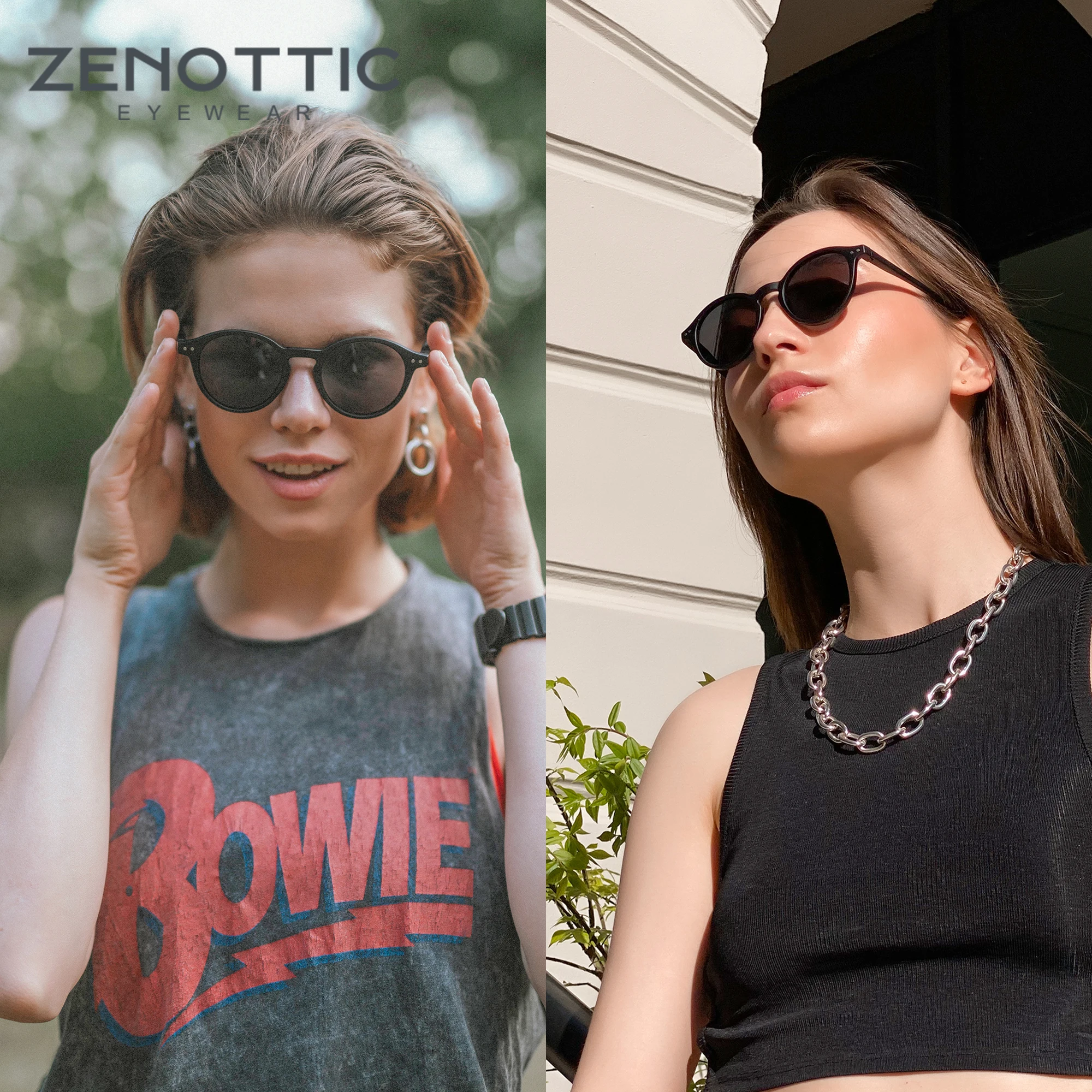 ZENOTTIC Fashion Women Men Polarized Sunglasses Retro Round Sun Glasses Unisex UV400 Shades Sunglasses Eyewear BT4203S 2