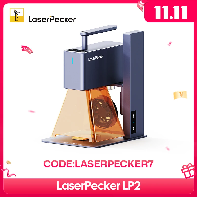 Laserpecker-ミニポータブルレーザー彫刻機,lp2,bluetooth 5.0, 5w,2k