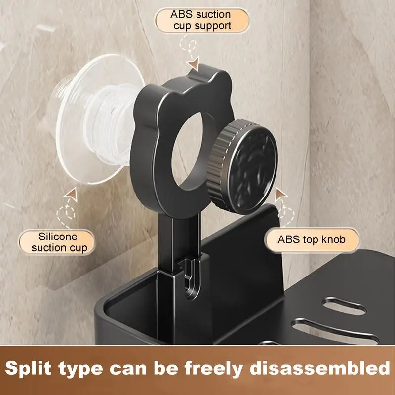 Shower Corner Shelf ABS Wall Mounted Suction Cup Storage Rack No Drill Bathroom Corner Organizer Shampoo Makeup Cosmetic Holder 3