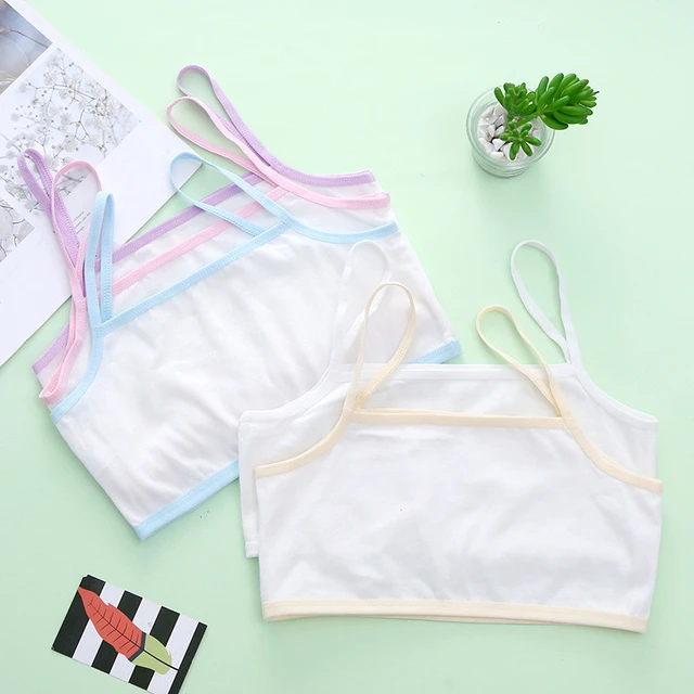 3pc/Lot Kids Cotton Training Bra Girls Teens Underwear for