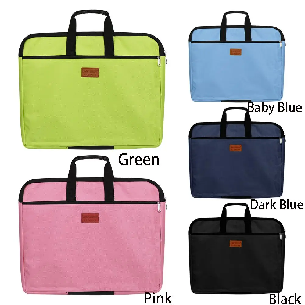 Durable Large Capacity Files Bag Double Layers A4 Document Bag File Folder Holder With Handle Canvas Business Documents Handbag