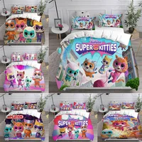 Super Kitties Bedding Sets Comforter Quilt Bed Cover Duvet Cover Pillow Case 2-3 Pieces Sets Kids Adult Size 1
