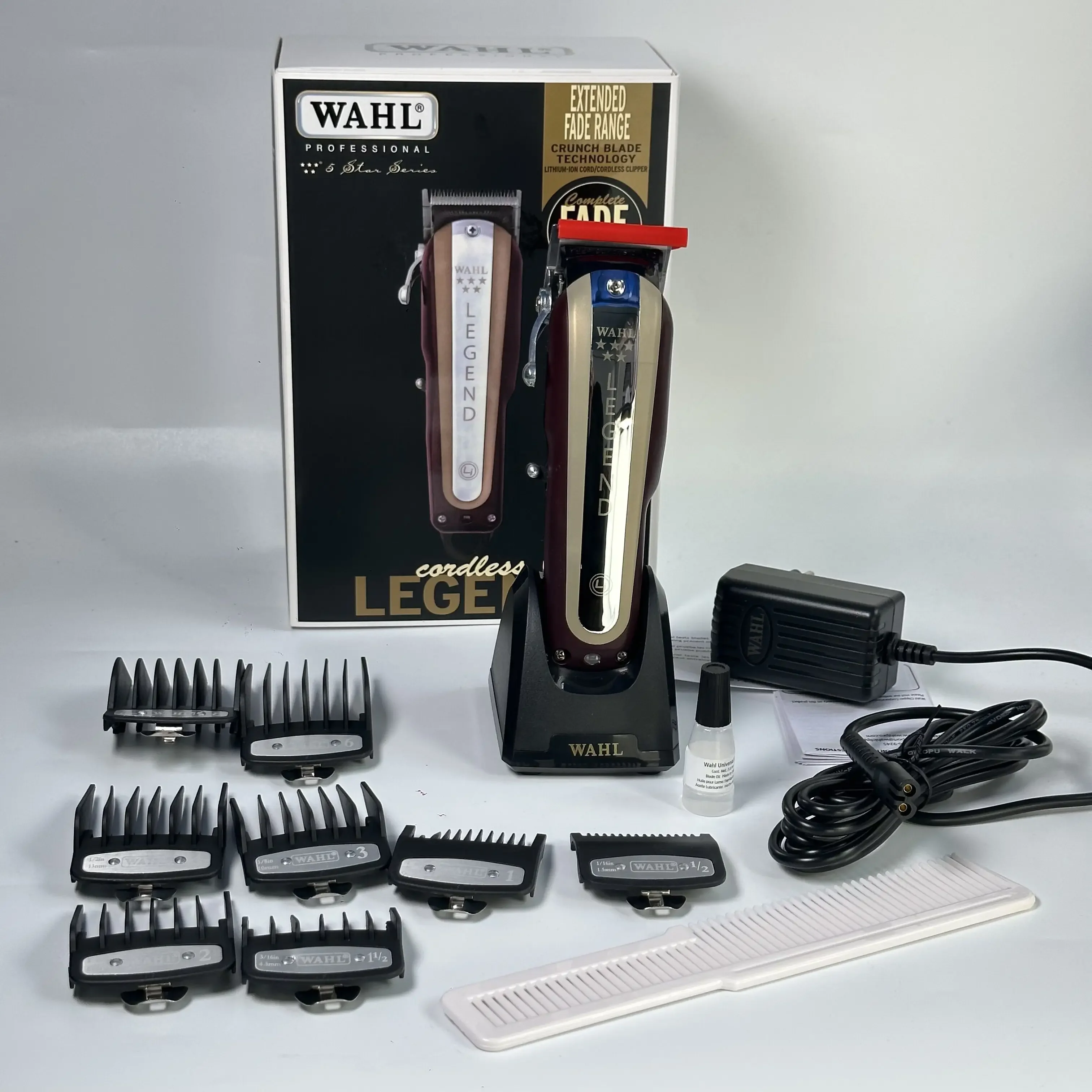 100% Originele Wahl Clipper 5-sterren Serie Draadloze Legende Tondeuse Wahl Wahl 8594 Met Oplaadstandaard