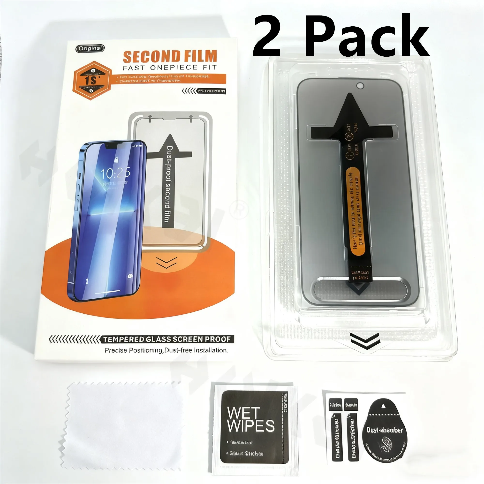Enhanced Privacy Glass Screen Protector 2-Pack - Auto Dust Elimination, Bubble-Free HD Covers