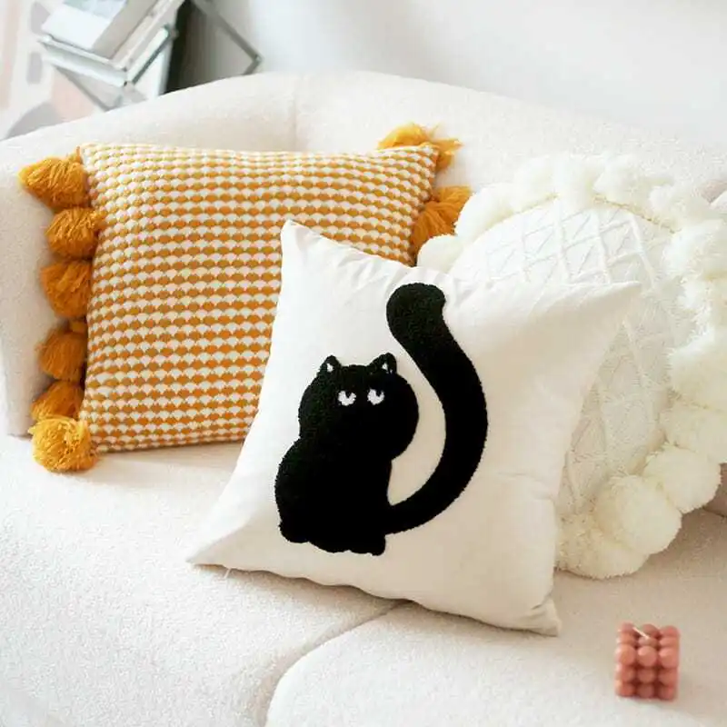 

Modern minimalist cat pillow Bedhead backrest sofa cushion pillow cases Available in multiple colors