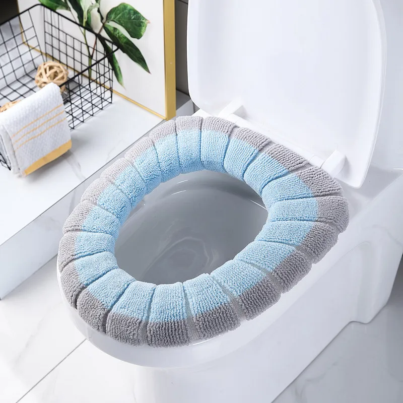 2 Pieces Toilet Seat Cover Household Products Plush Thickened Warm Winter Men's And Women's Bathroom Special. 