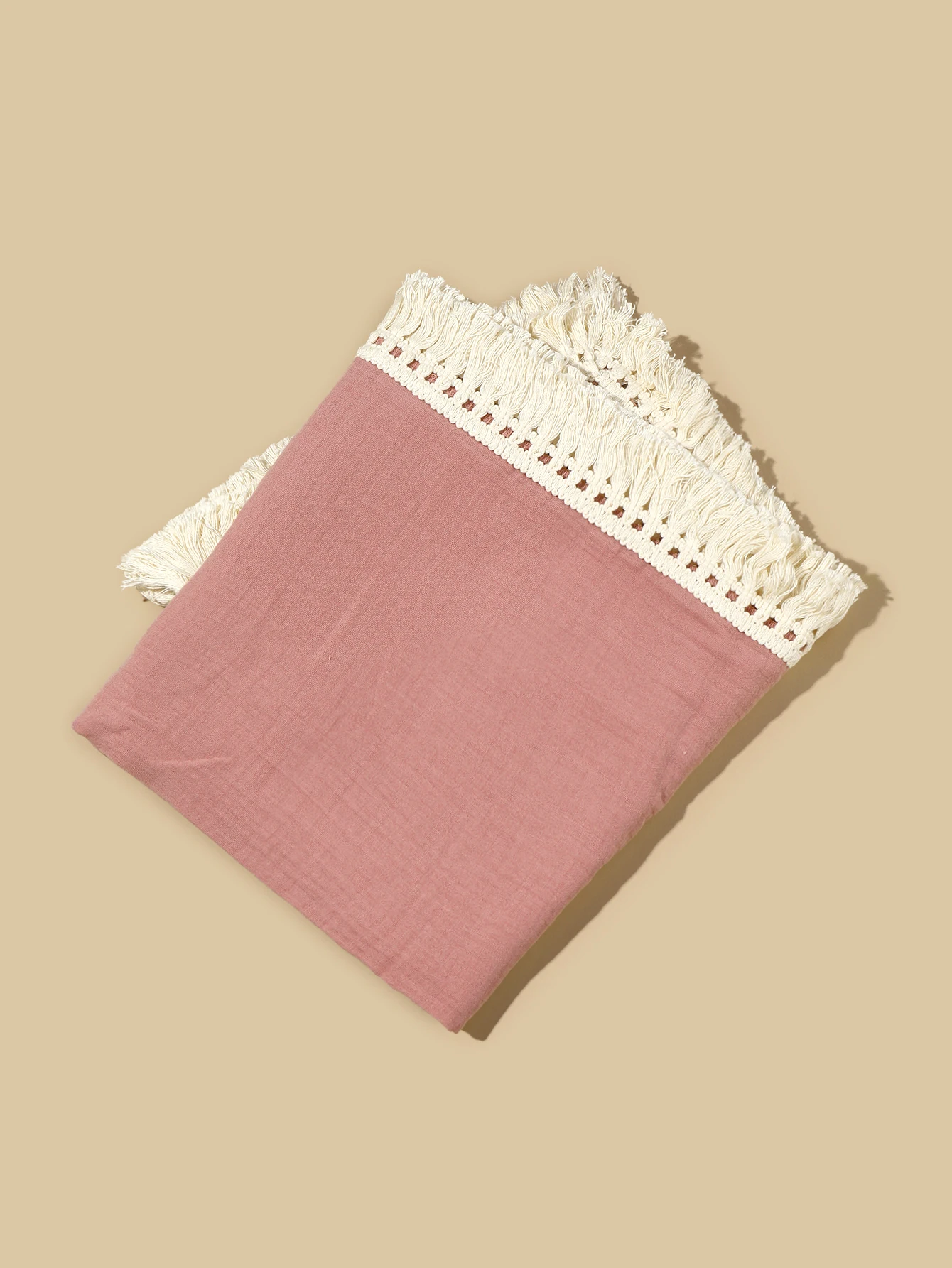 Newborn Baby Cotton Muslin Swaddle Blankets Tassel Receiving Blanket New Born Swaddle Wrap Infant Sleeping Quilt Bed Cover 5